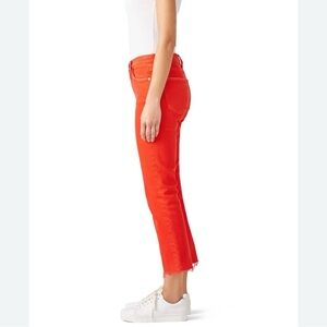 Current/Elliott - Women's Red/Orange High-Rise Straight Jeans
